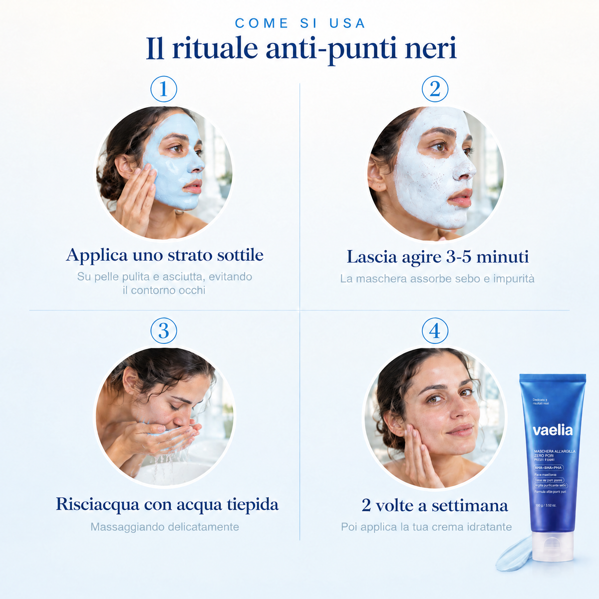 Maschera Zero Pori & Punti Neri Vaelia™